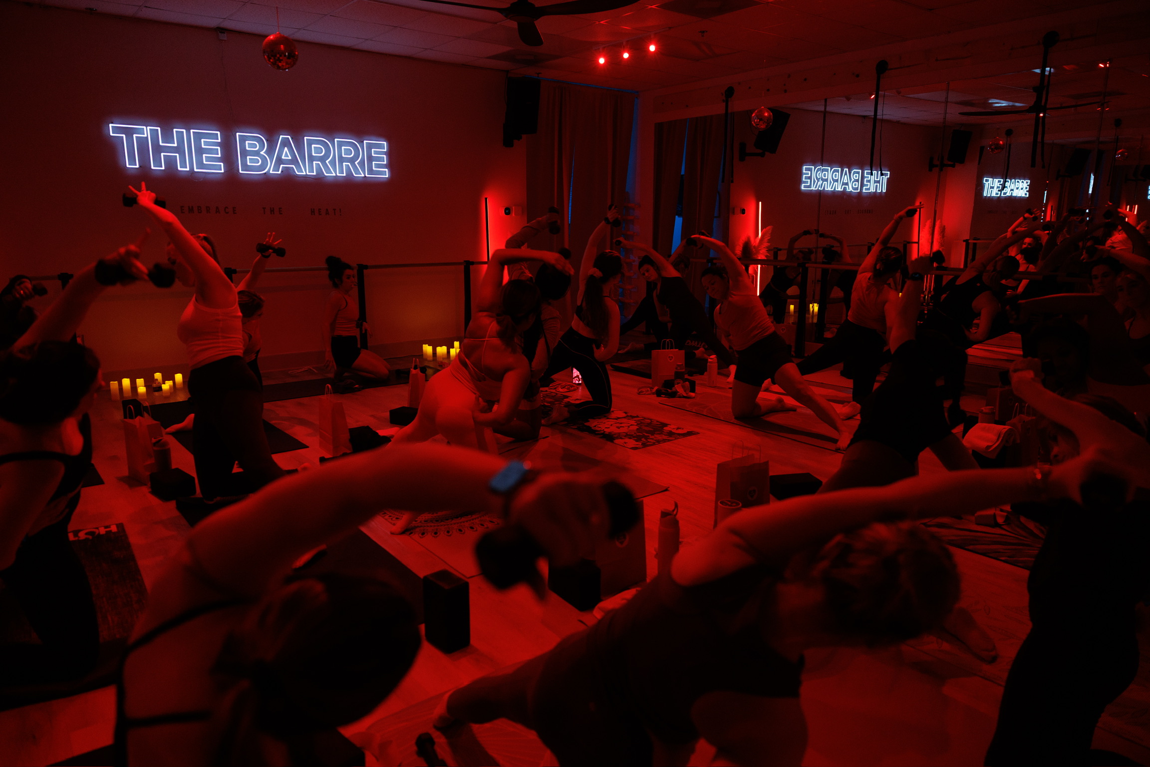 Infrared heated barre and yoga classes at thebarrE